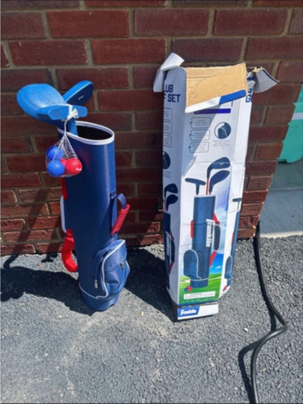 Kids Golf Playset with Blue Carry Bag and Red Accents